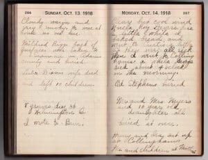 Lucy Cox's diary Oct 13-14, 1918