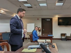 Amy Patterson/KMG Lake County Assistant Prosecutor Adam Downing said while prosecutors have asked to dismiss charges against Chester Police Officer Nicholas Iacampo, an investigation is still active and ongoing and more charges could come.