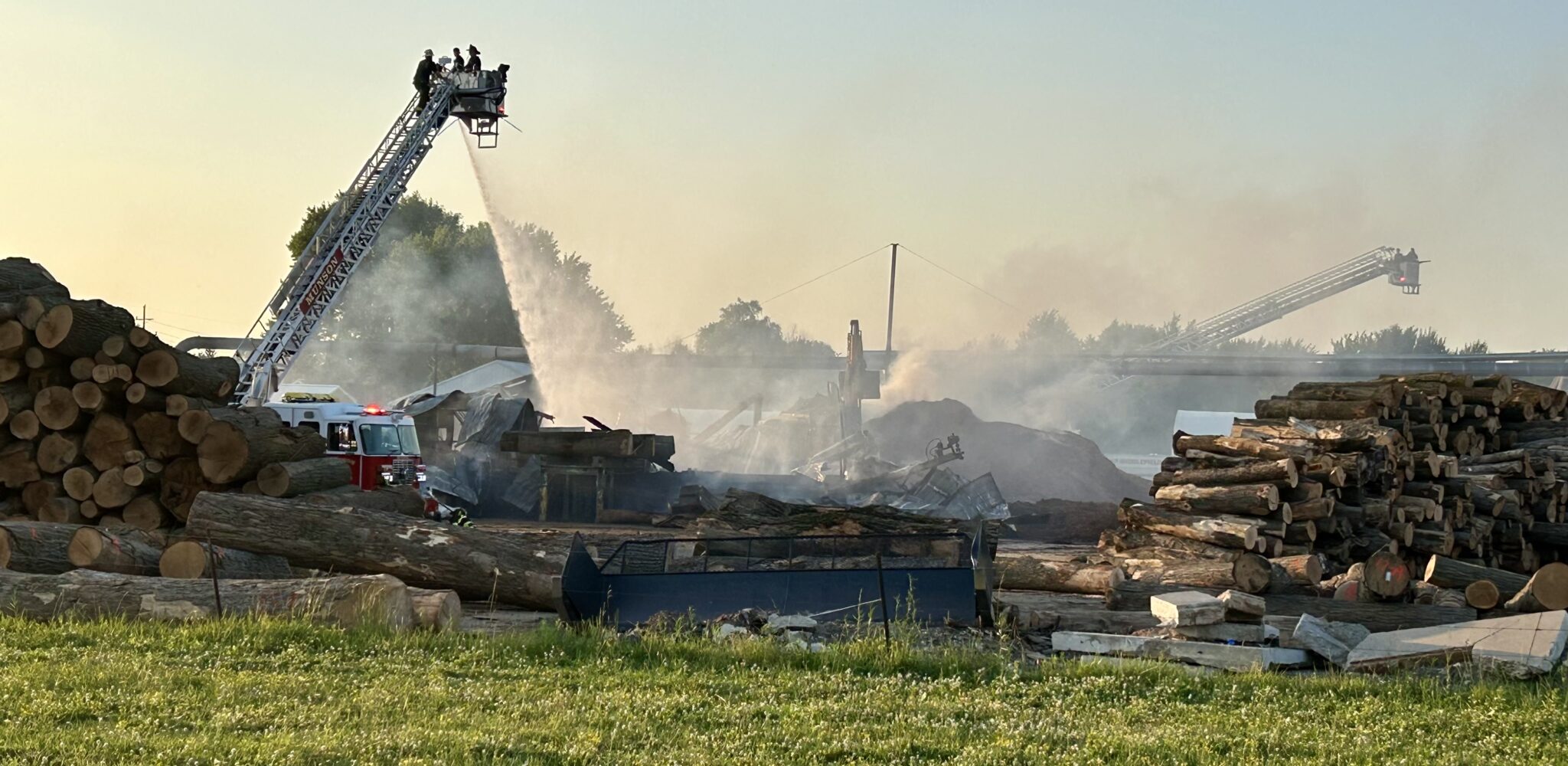 Multiple Fire Departments Battle MK Hardwoods Mill Fire